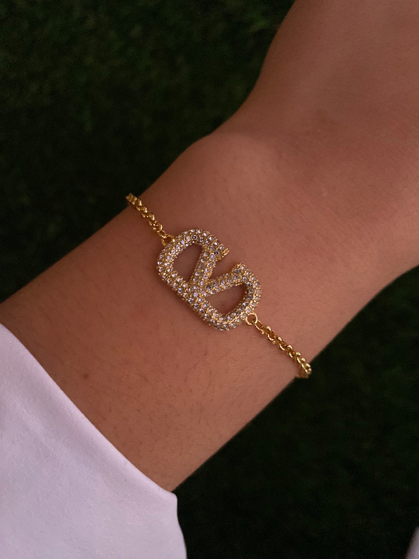 Gold Valentina Rhinestone Bracelet