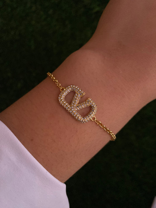 Gold Valentina Rhinestone Bracelet