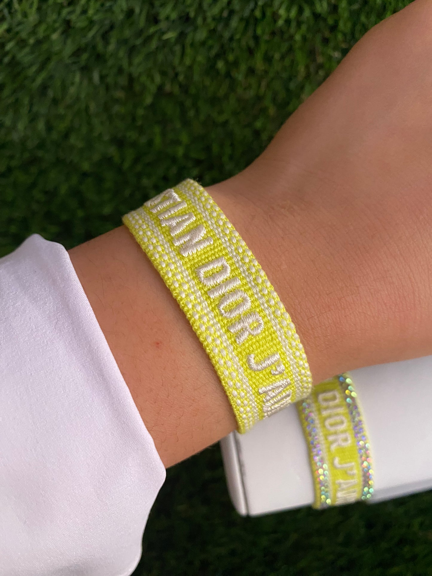 Dahlia Yellow Woven Bracelet